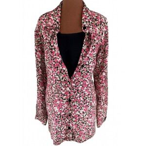 Vintage Leslie Fay Haberdashery Floral Button-Up Blouse Womens 18W 80s Secretary